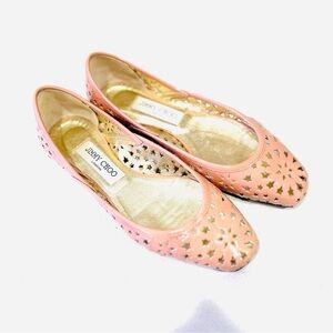 Jimmy Choo patent ballet flats, nude pink, size 37, NIB!